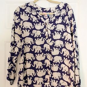 Lilly Pulitzer Elsa Top in Navy Tusk in Sun